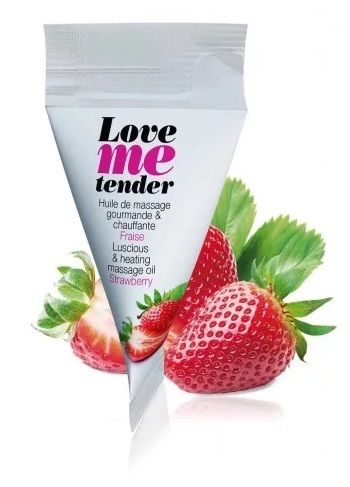 Съедобное согревающее массажное масло Love Me Tender Strawberry с ароматом клубники - 10 мл. - Love to Love - купить с доставкой в Йошкар-Оле