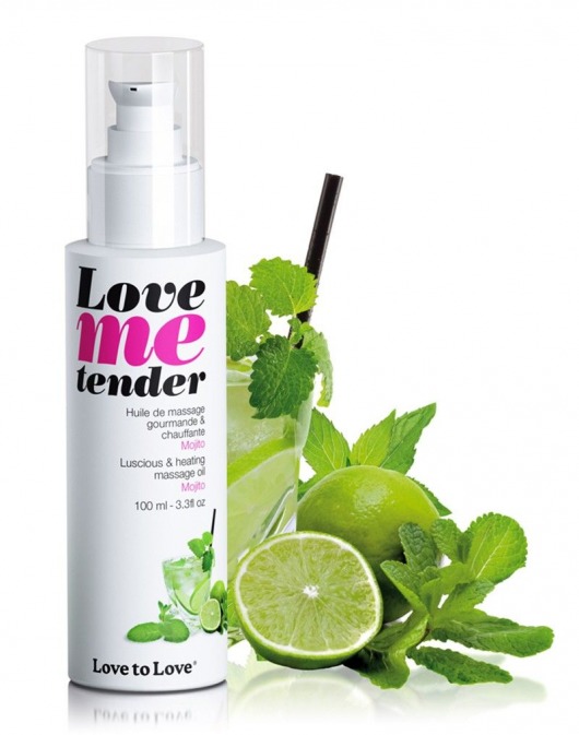 Съедобное согревающее массажное масло Love Me Tender Mojito с ароматом мохито - 100 мл. - Love to Love - купить с доставкой в Йошкар-Оле