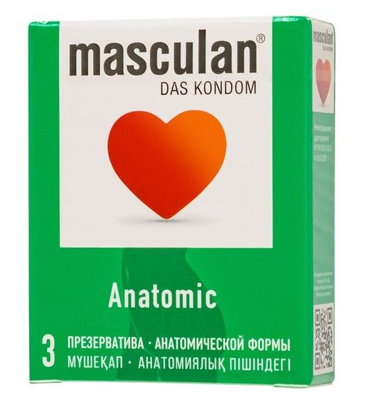 Презервативы анатомической формы Masculan Anatomic - 3 шт. - Masculan - купить с доставкой в Йошкар-Оле