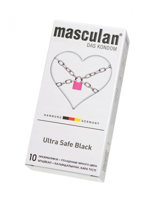 Ультрапрочные презервативы Masculan Ultra Safe Black - 10 шт. - Masculan - купить с доставкой в Йошкар-Оле