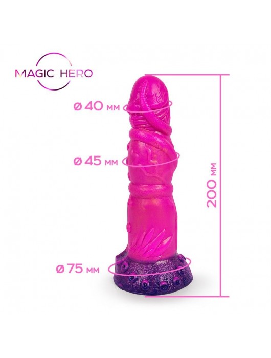 Розовый рельефный фантазийный фаллоимитатор - 20 см. - Bior toys - купить с доставкой в Йошкар-Оле