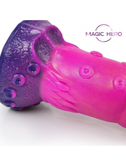 Розовый рельефный фантазийный фаллоимитатор - 20 см. - Bior toys - купить с доставкой в Йошкар-Оле