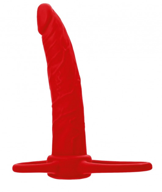 Красная насадка на пенис для двойного проникновения Black Red - 16,5 см. - ToyFa - купить с доставкой в Йошкар-Оле