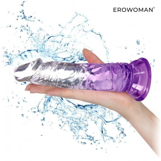 Фиолетовый гибкий фаллоимитатор - 18,5 см. - Erowoman-Eroman