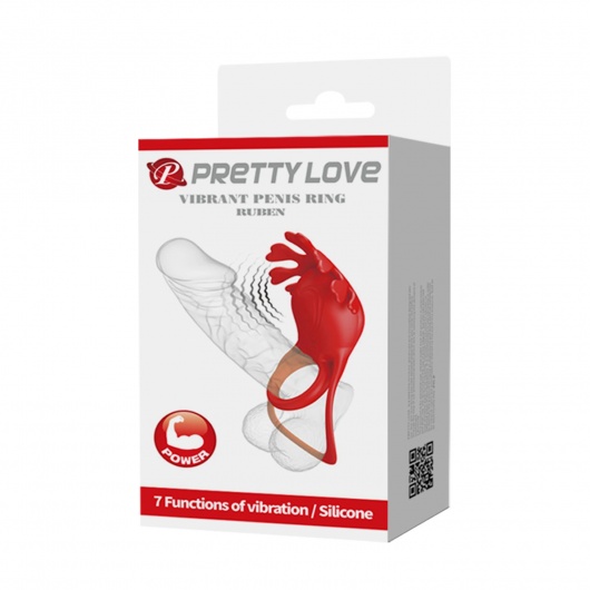 Красное эрекционное кольцо с вибрацией Ruben - Baile - в Йошкар-Оле купить с доставкой