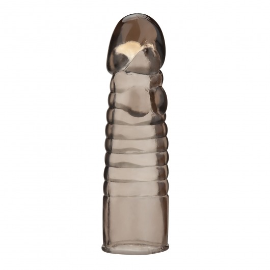 Дымчатая насадка-удлинитель Ribbed Realistic Penis Enhancing Sleeve Extension - 15,2 см. - BlueLine - в Йошкар-Оле купить с доставкой