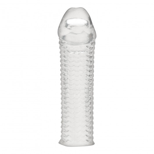 Текстурированная насадка на пенис Clear Textured Penis Enhancing Sleeve Extension - 16,5 см. - BlueLine - в Йошкар-Оле купить с доставкой