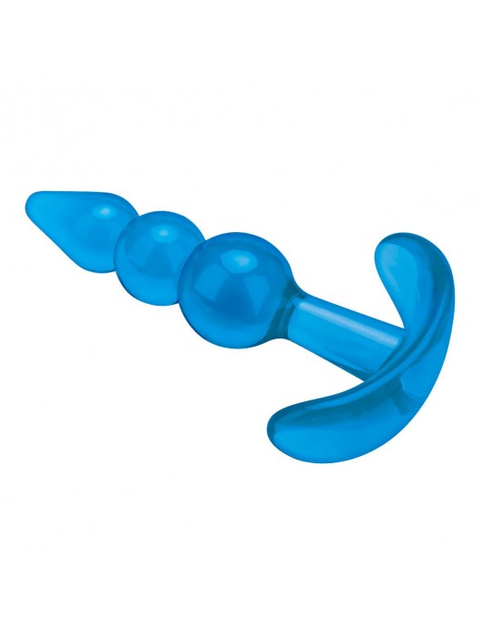 Голубой анальный плаг Beginners Beaded Plug - 9,5 см. - BlueLine