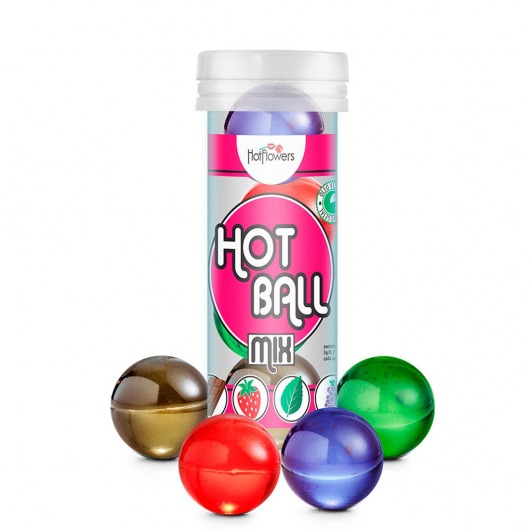 Ароматизированный лубрикант Hot Ball Mix на масляной основе (4 шарика по 3 гр.) - HotFlowers - купить с доставкой в Йошкар-Оле