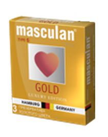 Презервативы Masculan Ultra Gold с золотым напылением и ароматом ванили - 3 шт. - Masculan - купить с доставкой в Йошкар-Оле