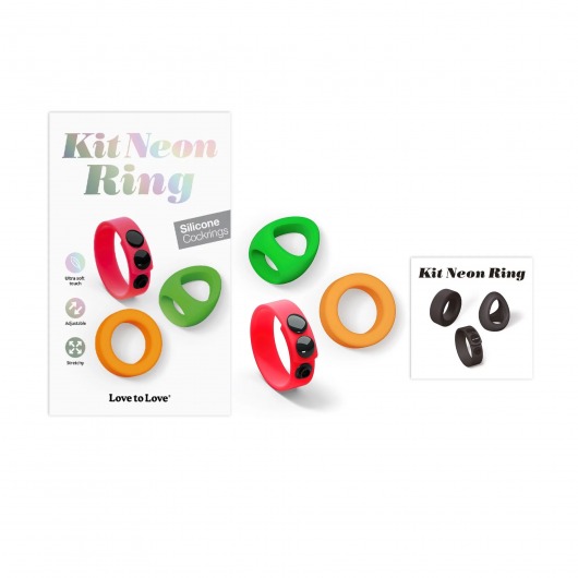 Набор из 3 разноцветных эрекционных колец Kit Neon Ring - Love to Love - в Йошкар-Оле купить с доставкой