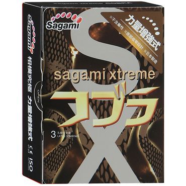 Суженные к основанию презервативы Sagami Xtreme COBRA - 3 шт. - Sagami - купить с доставкой в Йошкар-Оле