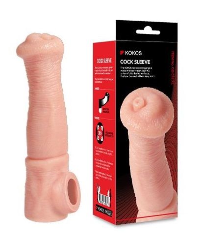 Телесная фантазийная насадка на член Cock Sleeve Size L - KOKOS - в Йошкар-Оле купить с доставкой