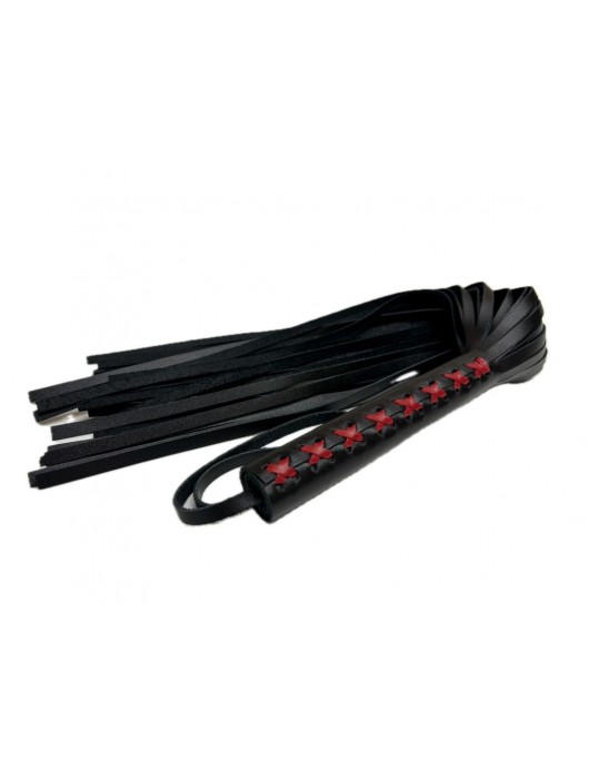 Кожаная плеть Sex Game с красным плетением на рукояти - 57 см. - БДСМ Арсенал - купить с доставкой в Йошкар-Оле