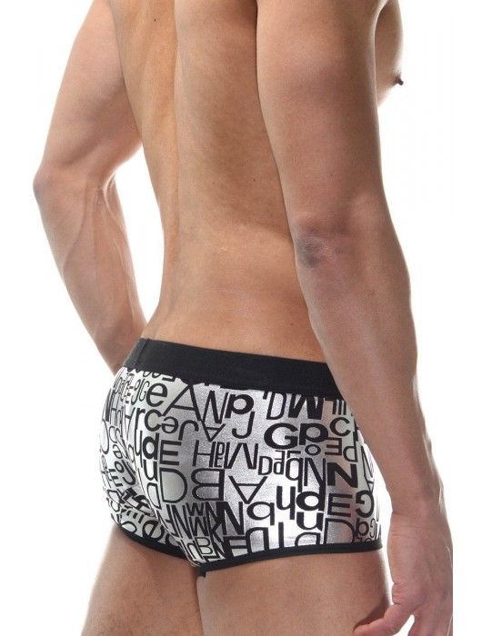 Мужские серебристые трусы-боксеры с принтом - Don Moris купить с доставкой