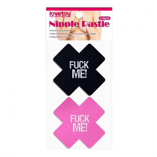 Набор из 2 пар пэстисов Cross Pattern Nipple Pasties - Lovetoy - купить с доставкой в Йошкар-Оле