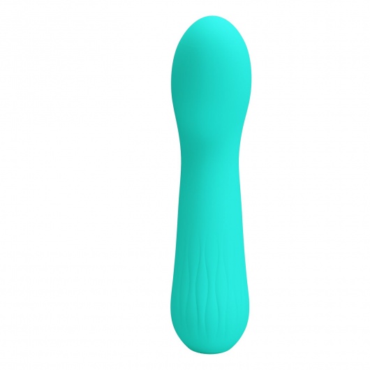 Бирюзовый изогнутый вибратор Faun - 15 см. - Baile