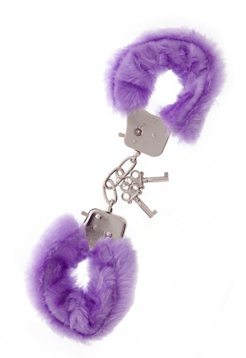 Фиолетовые меховые наручники METAL HANDCUFF WITH PLUSH LAVENDER - Dream Toys - купить с доставкой в Йошкар-Оле