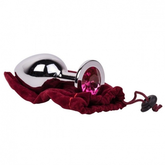 Большой стальной плаг с розовым кристаллом Pink Bubble Gum - 9,5 см. - Erotic Fantasy - купить с доставкой в Йошкар-Оле
