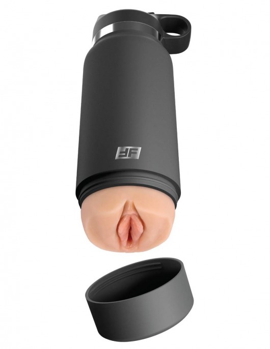 Серый мастурбатор в виде бутылки F*ck Flask - Pipedream - в Йошкар-Оле купить с доставкой