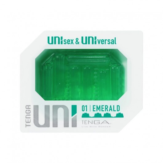 Зеленый мастурбатор-стимулятор Tenga Uni Emerald - Tenga - в Йошкар-Оле купить с доставкой