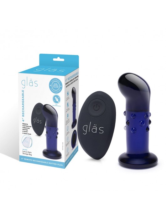 Синий стеклянный изогнутый вибратор - 11 см. - Glas