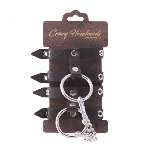 Черные однослойные наручники из натуральной кожи - Crazy Handmade - купить с доставкой в Йошкар-Оле