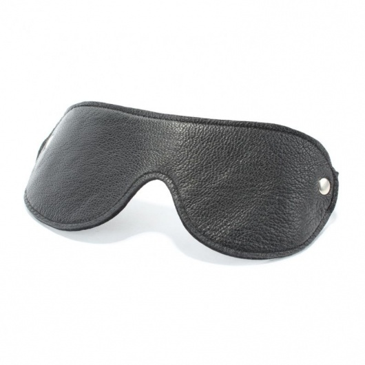 Черная кожаная маска на глаза - БДСМ Арсенал - купить с доставкой в Йошкар-Оле