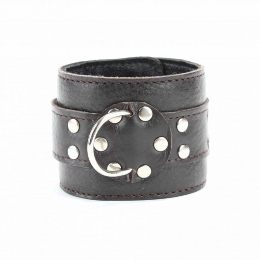 Кожаные наручники на металлической цепочке - БДСМ Арсенал - купить с доставкой в Йошкар-Оле