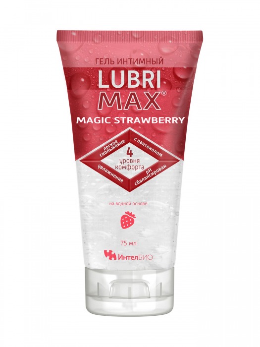 Интимный гель-смазка на водной основе Lubrimax Magic Strawberry - 75 мл. - ИнтелБИО - купить с доставкой в Йошкар-Оле