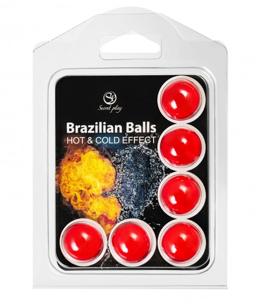 Набор из 6 шариков с массажным маслом Brazilian Balls с охлаждающим и разогревающим эффектом - Secret Play - купить с доставкой в Йошкар-Оле