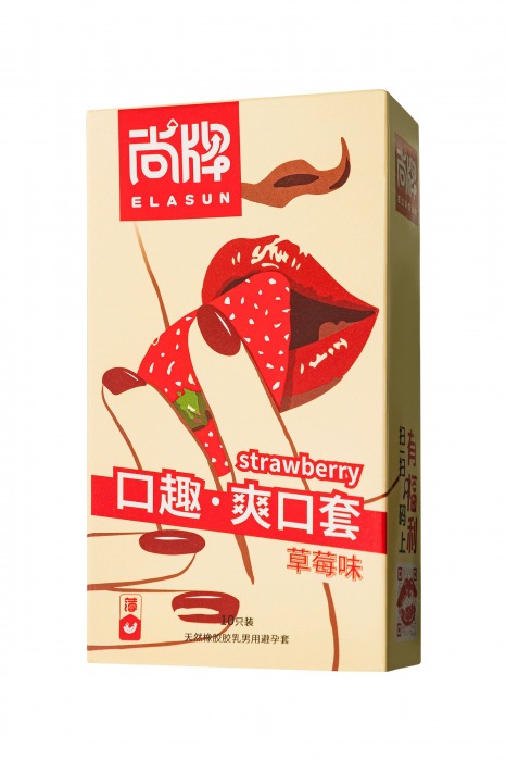 Презервативы Elasun Strawberry с аромато клубники - 10 шт. - Elasun - купить с доставкой в Йошкар-Оле