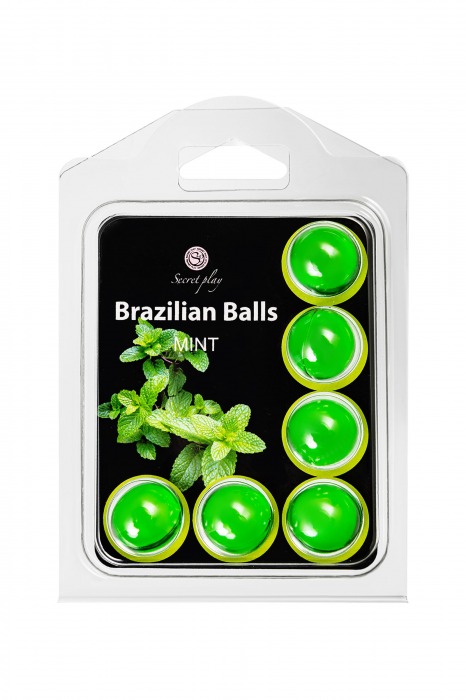 Набор из 6 шариков с массажным маслом Brazilian Balls с ароматом мяты - Secret Play - купить с доставкой в Йошкар-Оле