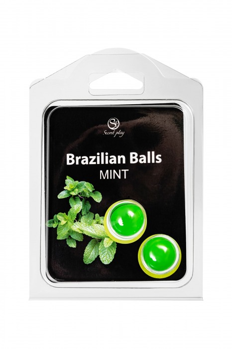 Набор из 2 шариков с массажным маслом Brazilian Balls с ароматом мяты - Secret Play - купить с доставкой в Йошкар-Оле