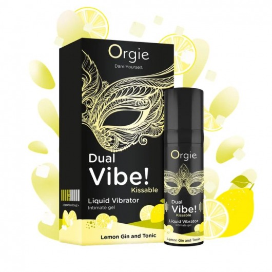 Съедобный жидкий вибратор Dual Vibe! со вкусом лимонного джина с тоником - 15 мл. - ORGIE - купить с доставкой в Йошкар-Оле