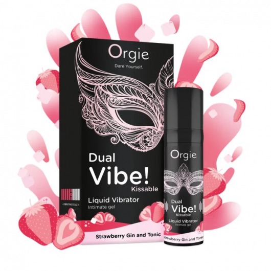 Съедобный жидкий вибратор Dual Vibe! со вкусом клубничного джина с тоником - 15 мл. - ORGIE - купить с доставкой в Йошкар-Оле