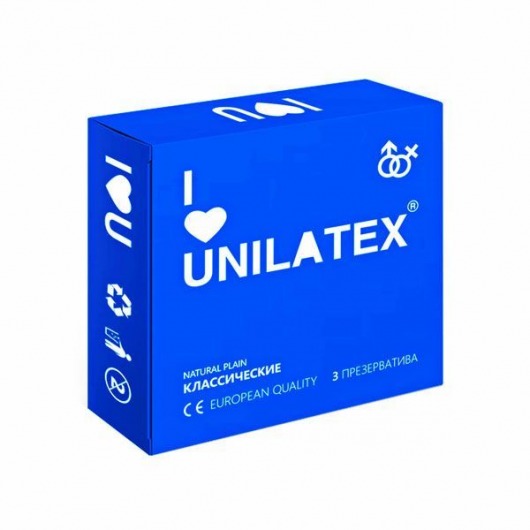 Классические презервативы Unilatex Natural Plain - 3 шт. - Unilatex - купить с доставкой в Йошкар-Оле