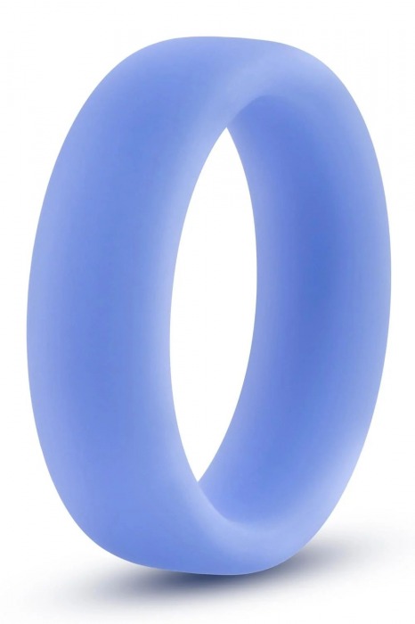Голубое люминесцентное кольцо Silicone Glo Cock Ring - Blush Novelties - в Йошкар-Оле купить с доставкой