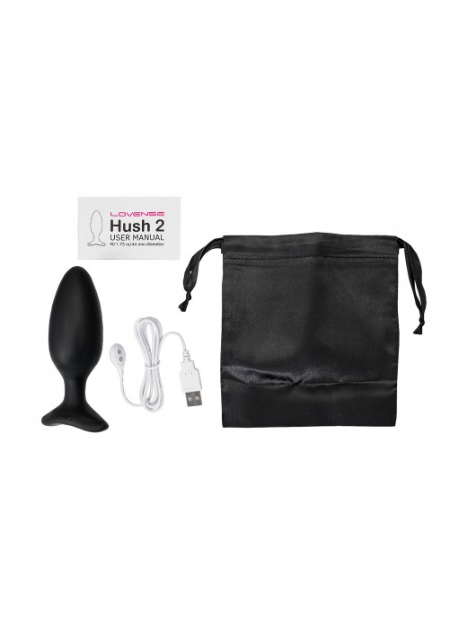 Черная анальная втулка LOVENSE Hush 2 (M) - 13,5 см. - Lovense