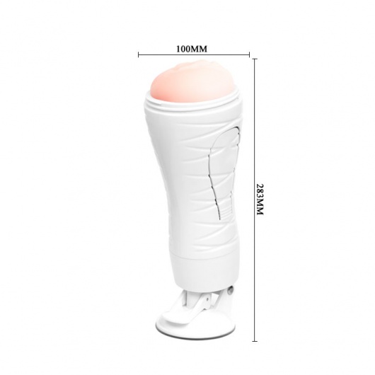 Мастурбатор-вагина Flora White с присоской и 12 режимами вибрации - Baile - в Йошкар-Оле купить с доставкой