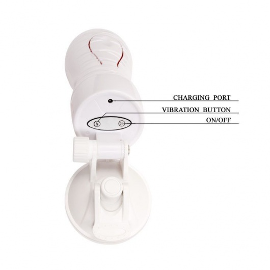 Мастурбатор-вагина Flora White с присоской и 12 режимами вибрации - Baile - в Йошкар-Оле купить с доставкой