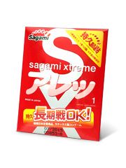 Утолщенный презерватив Sagami Xtreme FEEL LONG с точками - 1 шт. - Sagami - купить с доставкой в Йошкар-Оле