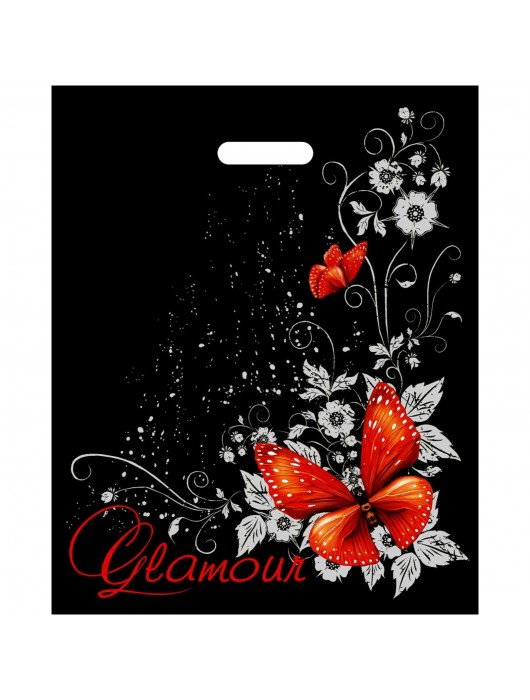 Черный пакет Glamour с вырубной ручкой (38х47 см) - Сима-Ленд - купить с доставкой в Йошкар-Оле