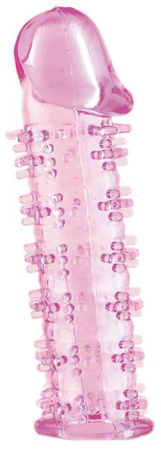 Розовая насадка на пенис с шипами - 12,5 см. - A-toys - в Йошкар-Оле купить с доставкой