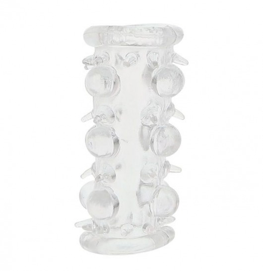 Прозрачная насадка на пенис с шипами и бугорками JELLY JOY LUST CLUSTER CLEAR - Dream Toys - в Йошкар-Оле купить с доставкой