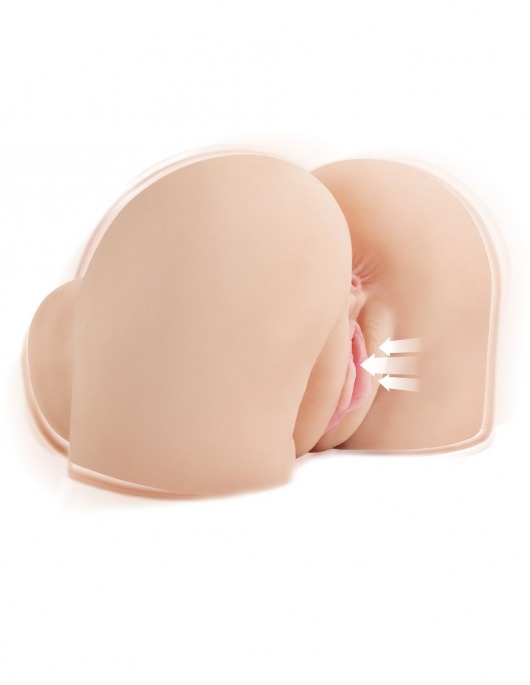 Телесный мастурбатор-полуторс с вибрацией и эффектом всасывания Back That Ass Up - Pipedream - в Йошкар-Оле купить с доставкой