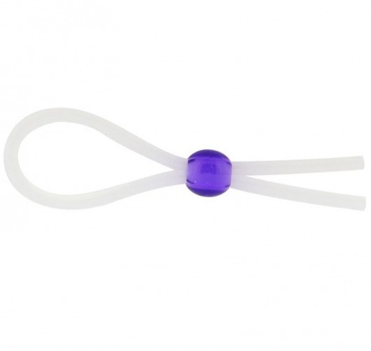 Прозрачное лассо с фиолетовой бусиной SILICONE COCK RING WITH BEAD LAVENDER - NMC - в Йошкар-Оле купить с доставкой