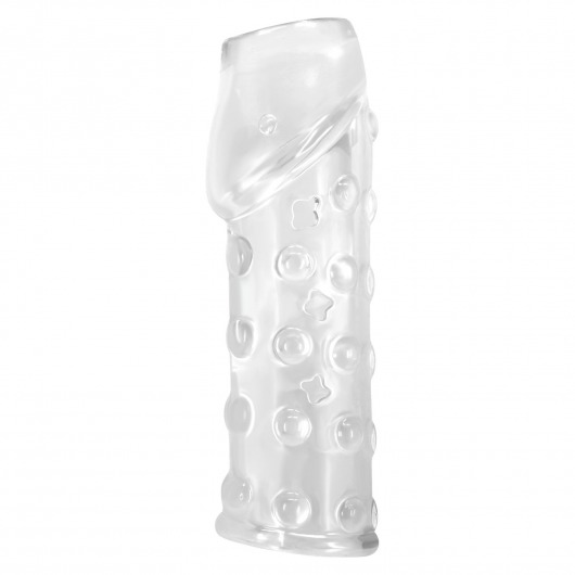 Прозрачная открытая насадка на пенис с бугорками - 19,8 см. - Baile - в Йошкар-Оле купить с доставкой