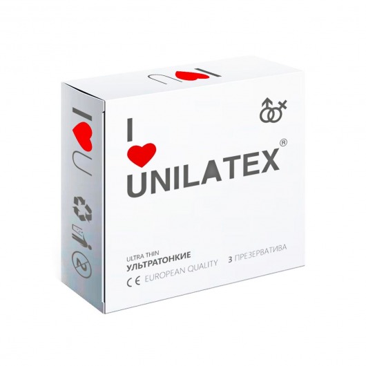 Ультратонкие презервативы Unilatex Ultra Thin - 3 шт. - Unilatex - купить с доставкой в Йошкар-Оле