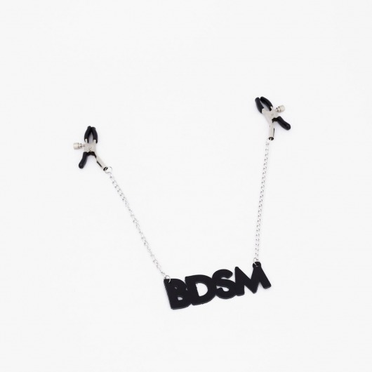 Зажимы на соски с кожаной подвеской BDSM - Crazy Handmade - купить с доставкой в Йошкар-Оле
